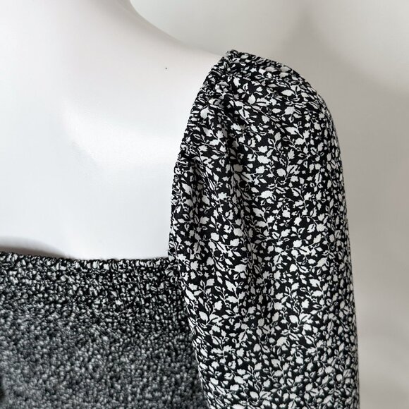 Abercrombie & Fitch Square Neck Balloon Puff Long Sleeve Top Ditsy Floral Print - Picture 13 of 16